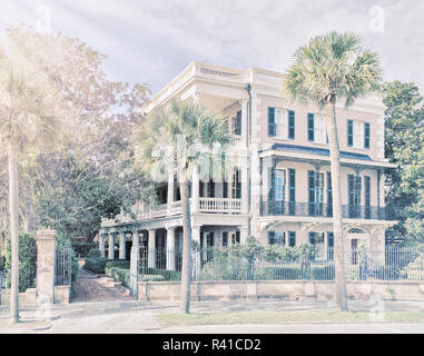 USA, South Carolina, Charleston, Haus auf der Bay Street Stockfoto