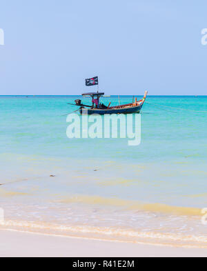 White Sand Beach und Piratenschiff Stockfoto