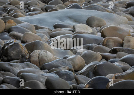 USA, Washington State, Olympic National Park. Queets River Felsen aus dem Wasser. Stockfoto