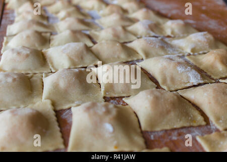 Die handgemachte Ravioli Stockfoto