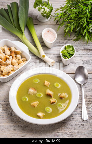 -Lauch-Suppe Stockfoto