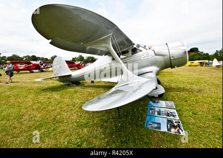 USA, Wisconsin, Oshkosh, AirVenture 2016, Oldtimer, Beech D17S Staggerwing Doppeldecker Stockfoto