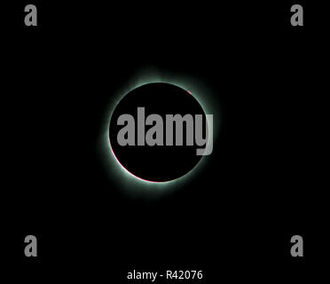 USA, Wyoming, Glendo, Solar Eclipse, Baily's Beads Stockfoto