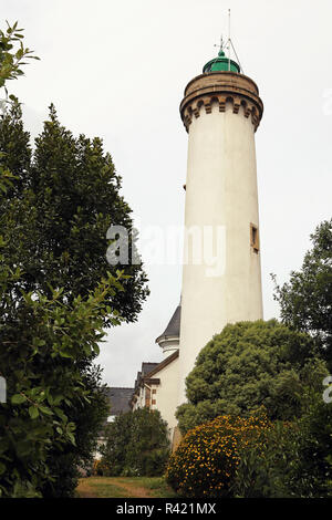 Leuchtturm in Port Navalo am Golf von Morbihan Stockfoto