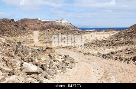 Punta Martino Leuchtturm auf der kleinen Insel Lobo Stockfoto