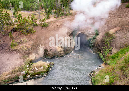 Drachen Mund ein Raucher Fumarole. Yellowstone National Park, Wyoming. Stockfoto