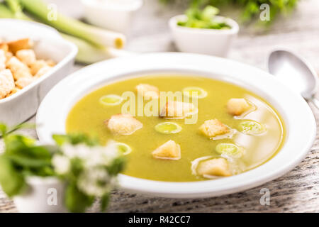 -Lauch-Suppe Stockfoto