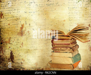 Vintage Hintergrund mit alten Büchern Stockfoto