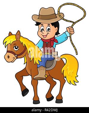 Cowboy auf Pferd Thema Bild 1 Stockfoto