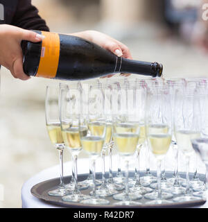 Muster der leeren Christal Gläser. Stockfoto