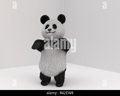 Panda fluffy Maskottchen 3d Stockfoto