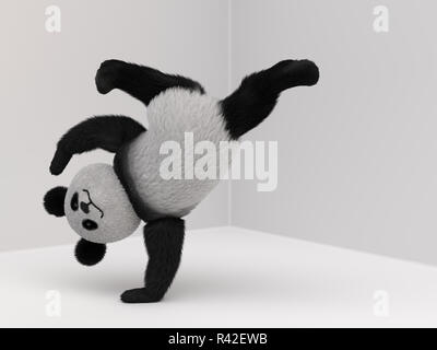 Panda fluffy Maskottchen 3d Stockfoto