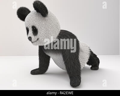 Panda fluffy Maskottchen 3d Stockfoto