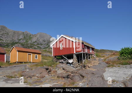 Fischerdorf nesland auf den Lofoten norwegen Stockfoto