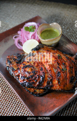 Tandoori Butterfische Fisch Stockfoto