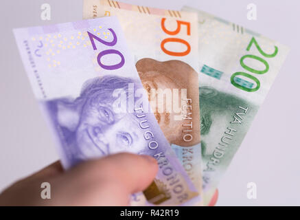 Schwedische Währung Nahaufnahme Stockfoto