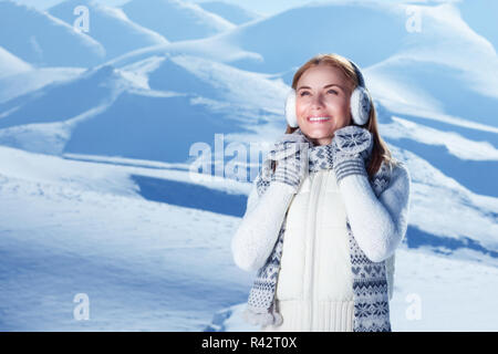 Winter Frau Porträt Stockfoto