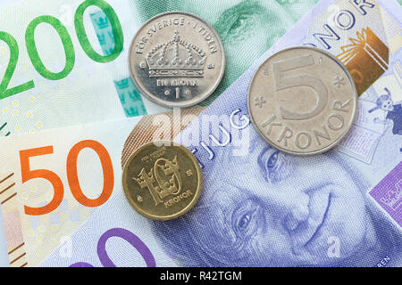 Schwedische Währung hautnah Stockfoto