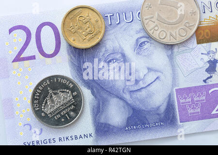 Schwedische Währung hautnah Stockfoto