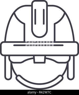 Bau Maske Symbol Leitung Konzept. Bau Maske Vector Linear Abbildung, Symbol, Zeichen Stock Vektor