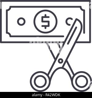 Kostenoptimierung Symbol Leitung Konzept. Kostenoptimierung Vector Linear Abbildung, Symbol, Zeichen Stock Vektor