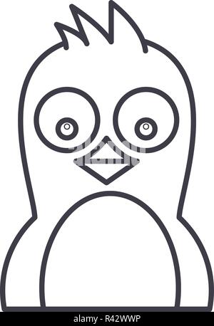 Cute penguin Symbol Leitung Konzept. Cute penguin Vector Linear Abbildung, Symbol, Zeichen Stock Vektor