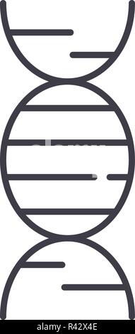 Dna-Symbol Leitung Konzept. Dna Vector Linear Abbildung, Symbol, Zeichen Stock Vektor