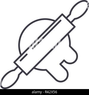 Vorbereitung des Teiges Symbol Leitung Konzept. Vorbereitung des Teiges Vector Linear Abbildung, Symbol, Zeichen Stock Vektor