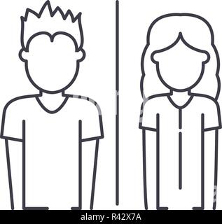 Verlegenheit Symbol Leitung Konzept. Verlegenheit Vector Linear Abbildung, Symbol, Zeichen Stock Vektor