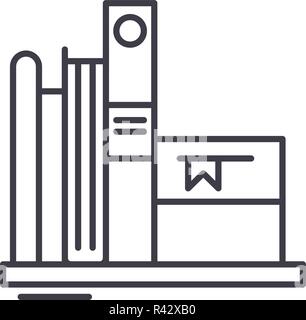 Lieblingsbücher Symbol Leitung Konzept. Lieblingsbücher Vector Linear Abbildung, Symbol, Zeichen Stock Vektor