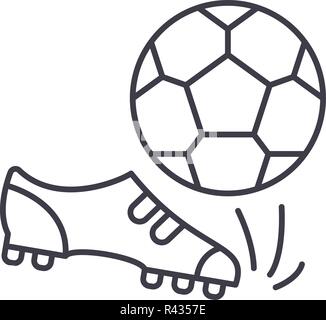 Fußball-Symbol Leitung Konzept. Fußball Vector Linear Abbildung, Symbol, Zeichen Stock Vektor