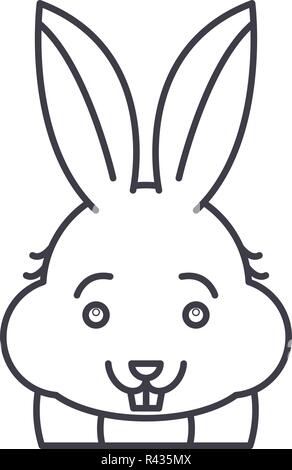 Lustige hase Symbol Leitung Konzept. Lustige Kaninchen Vector Linear Abbildung, Symbol, Zeichen Stock Vektor