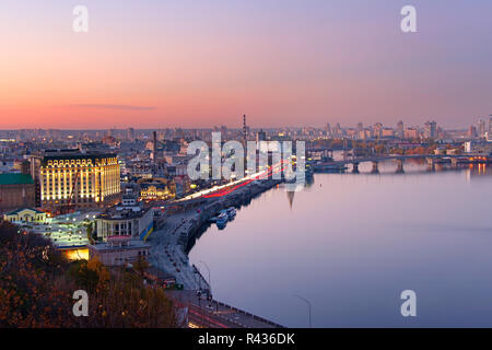 Aerial Skyline von Kiew, Ukraine Stockfoto