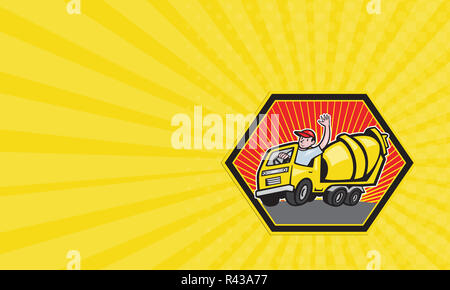 Business card Bauarbeiter Treiber Betonmischer LKW Stockfoto