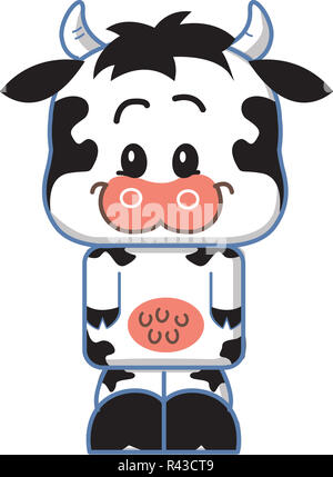 Cute Cow Cartoon Charakter Stockfoto