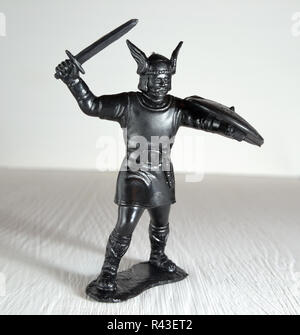 Schwarz viking Figur Formstoff Nahaufnahme selektiven Fokus Stockfoto