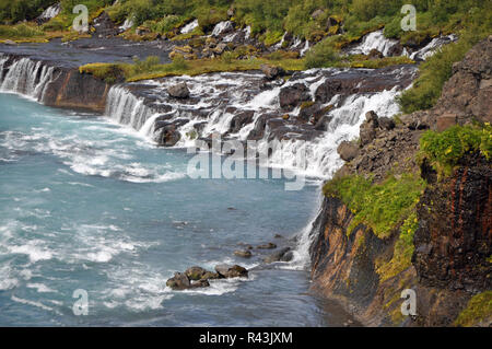 Hraunfossar, Island Stockfoto