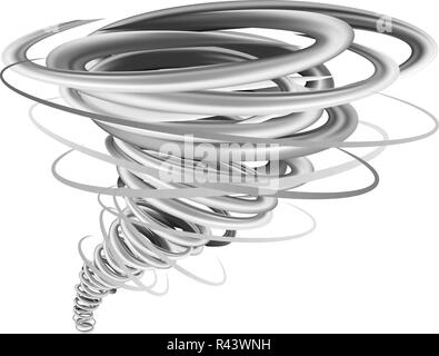 Storm tornado mockup. Realistische Darstellung der Sturm tornado Vektor Mockup für Web Design auf weißem Hintergrund Stock Vektor