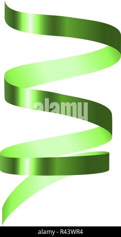 Grüne Spirale ribbon mockup. Realistische Darstellung der grüne Spirale ribbon Vektor Mockup für Web Design auf weißem Hintergrund Stock Vektor