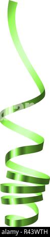 Grüner Serpentin ribbon mockup. Realistische Abbildung: grüner Serpentin ribbon Vektor Mockup für Web Design auf weißem Hintergrund Stock Vektor