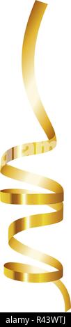 Party gold Serpentine mockup. Realistische Darstellung der Partei gold Serpentine vektor Mockup für Web Design auf weißem Hintergrund Stock Vektor