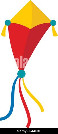 Ribbon kite Symbol. Flache Darstellung von Ribbon kite Vektor Symbol für Web isoliert auf weißem Stock Vektor