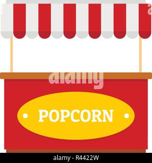 Popcorn street shop Symbol. Flache Darstellung von Popcorn street shop Vektor Symbol für Web isoliert auf weißem Stock Vektor