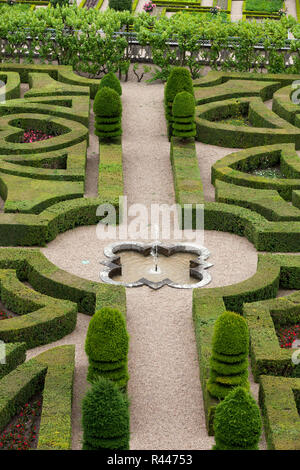 Wunderschöne, dekorative Gärten Schlösser in Frankreich Stockfoto