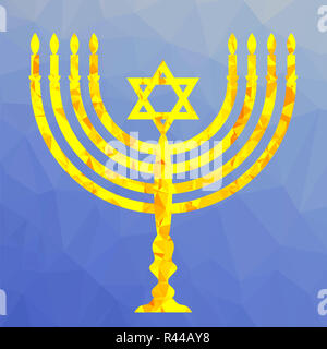 Gelb Mosaik Menorah Stockfoto