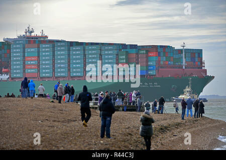 Weltweit größte Containerschiff Stockfoto