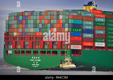 Weltweit größte Containerschiff Stockfoto