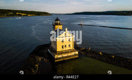 Rondout Leuchtturm, den Hudson River, Kingston, NY, USA Stockfoto