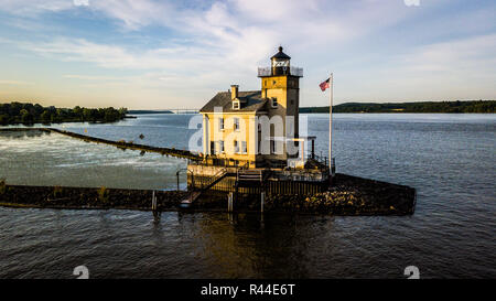 Rondout Leuchtturm, den Hudson River, Kingston, NY, USA Stockfoto