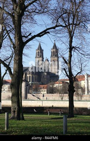 Der Magdeburger Dom, das Wahrzeichen der Stadt Stockfoto